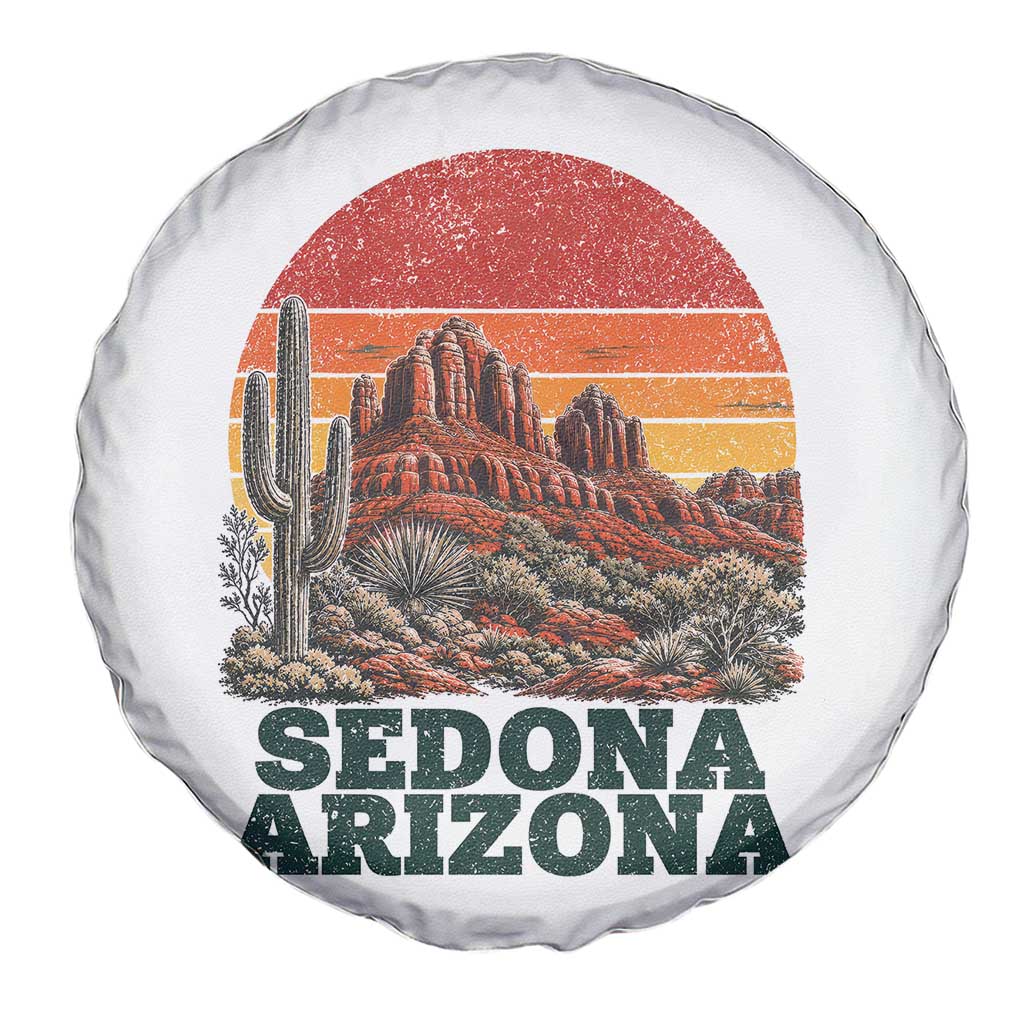Retro Sedona Arizona Mountain Spare Tire Cover Southwest Hiking Outdoor Nature Souvenir