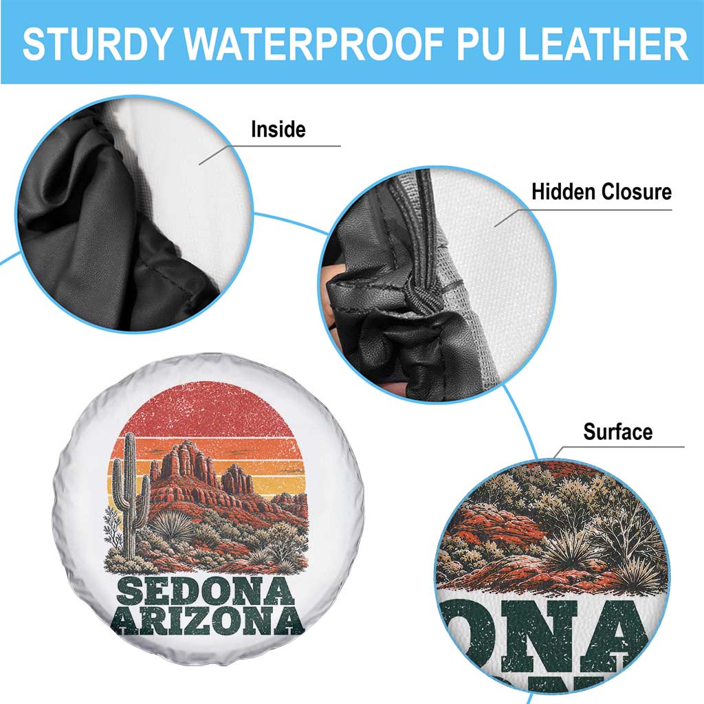 Retro Sedona Arizona Mountain Spare Tire Cover Southwest Hiking Outdoor Nature Souvenir