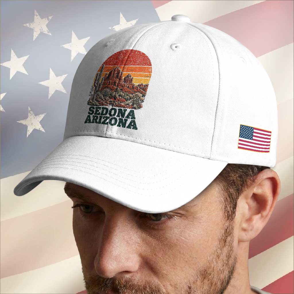 Retro Sedona Arizona Mountain Baseball Cap Southwest Hiking Outdoor Nature Souvenir