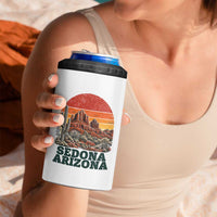Retro Sedona Arizona Mountain 4 in 1 Can Cooler Tumbler Southwest Hiking Outdoor Nature Souvenir