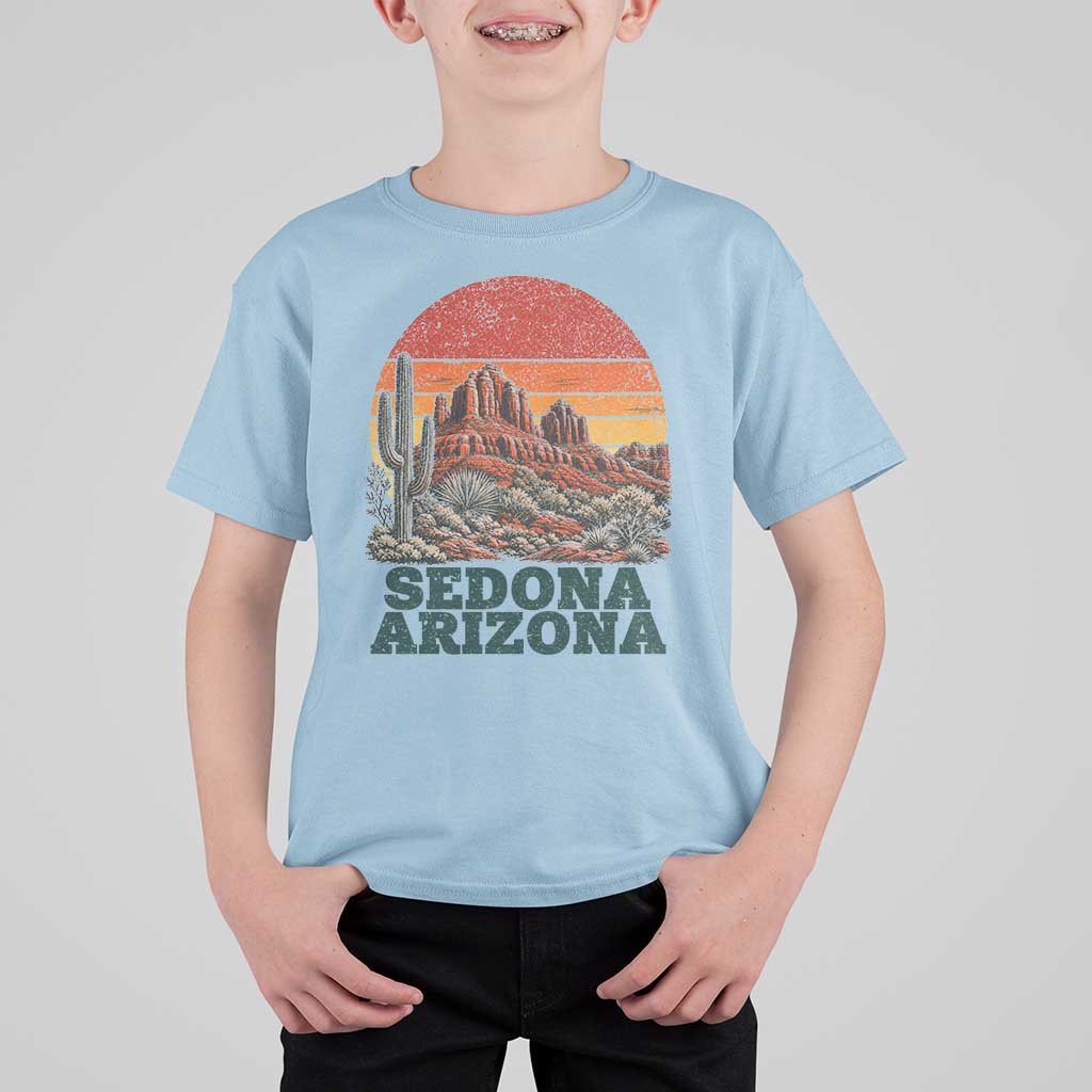 Retro Sedona Arizona Mountain T Shirt For Kid Southwest Hiking Outdoor Nature Souvenir