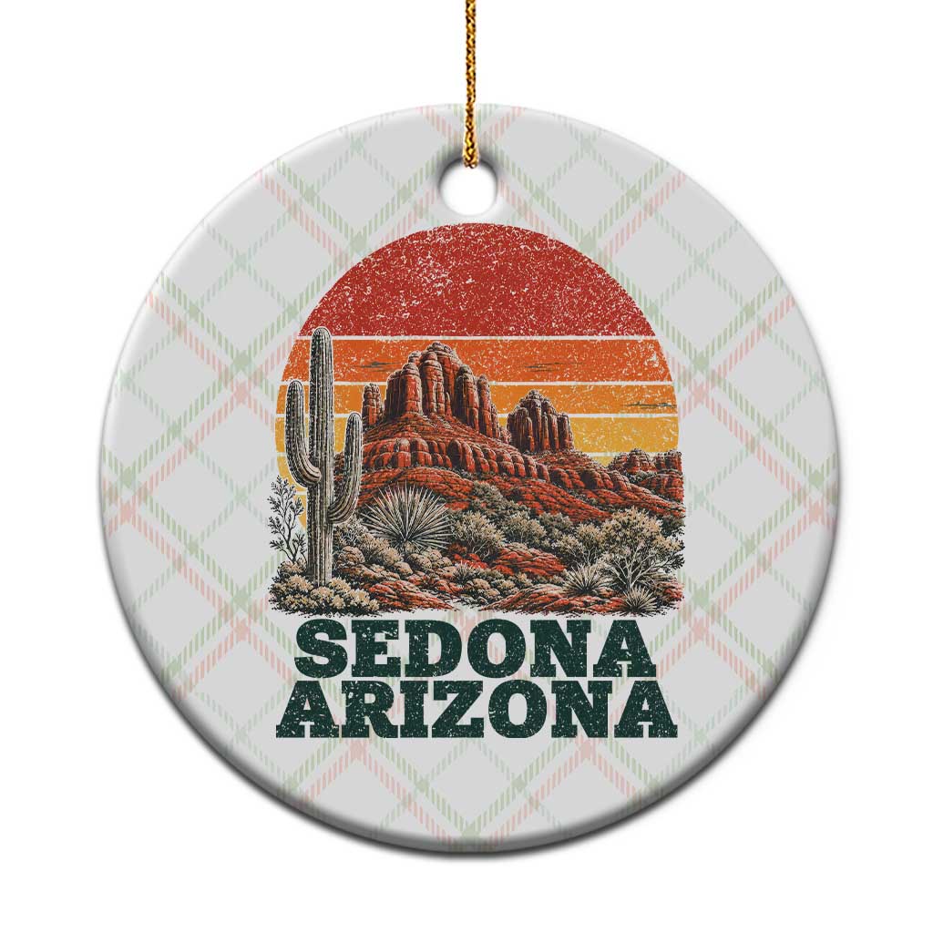 Retro Sedona Arizona Mountain Ceramic Ornament Southwest Hiking Outdoor Nature Souvenir