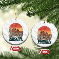 Retro Sedona Arizona Mountain Ceramic Ornament Southwest Hiking Outdoor Nature Souvenir
