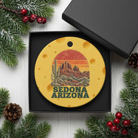 Retro Sedona Arizona Mountain Ceramic Ornament Southwest Hiking Outdoor Nature Souvenir
