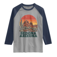 Retro Sedona Arizona Mountain Raglan Shirt Southwest Hiking Outdoor Nature Souvenir