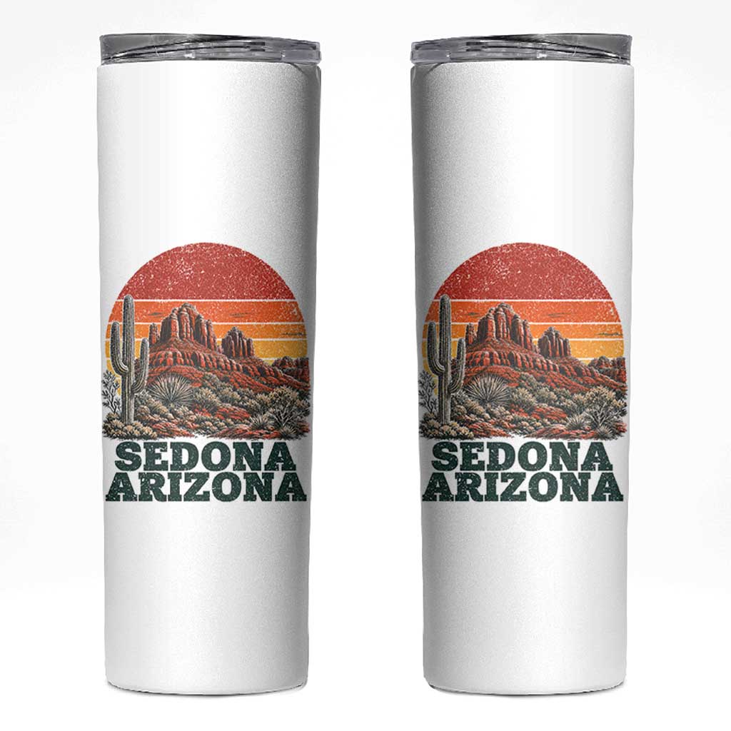 Retro Sedona Arizona Mountain Skinny Tumbler Southwest Hiking Outdoor Nature Souvenir