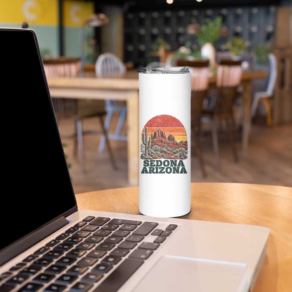 Retro Sedona Arizona Mountain Skinny Tumbler Southwest Hiking Outdoor Nature Souvenir