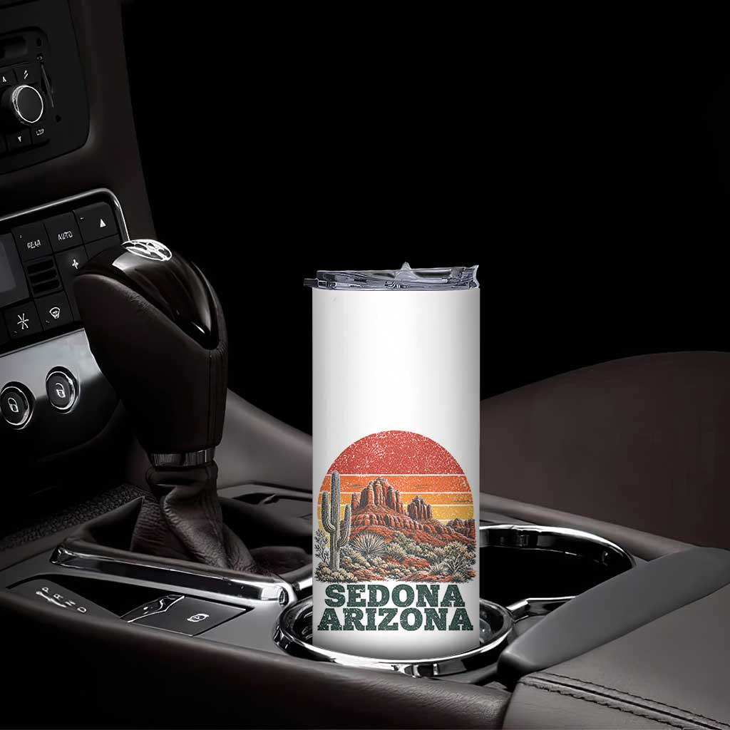 Retro Sedona Arizona Mountain Skinny Tumbler Southwest Hiking Outdoor Nature Souvenir