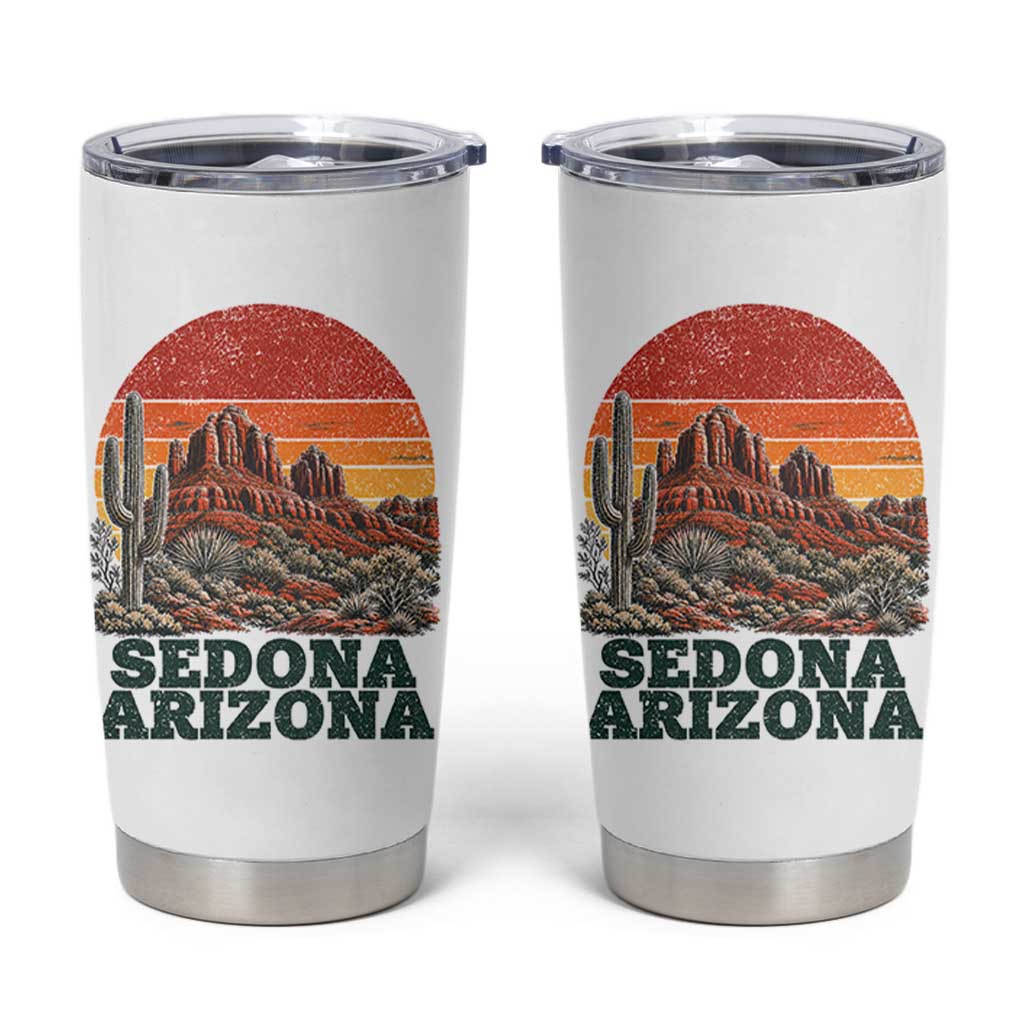Retro Sedona Arizona Mountain Tumbler Cup Southwest Hiking Outdoor Nature Souvenir