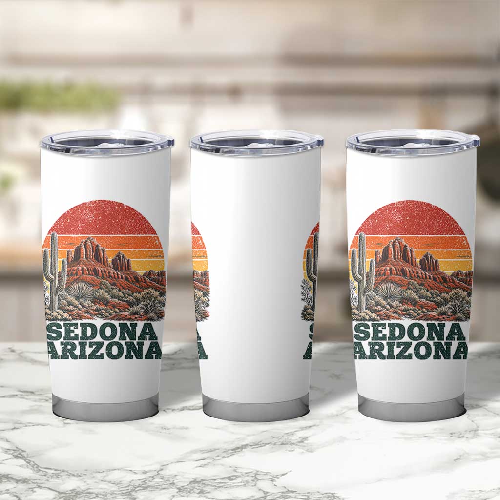 Retro Sedona Arizona Mountain Tumbler Cup Southwest Hiking Outdoor Nature Souvenir