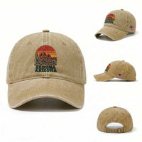 Retro Sedona Arizona Mountain Washed Cotton Baseball Cap Southwest Hiking Outdoor Nature Souvenir