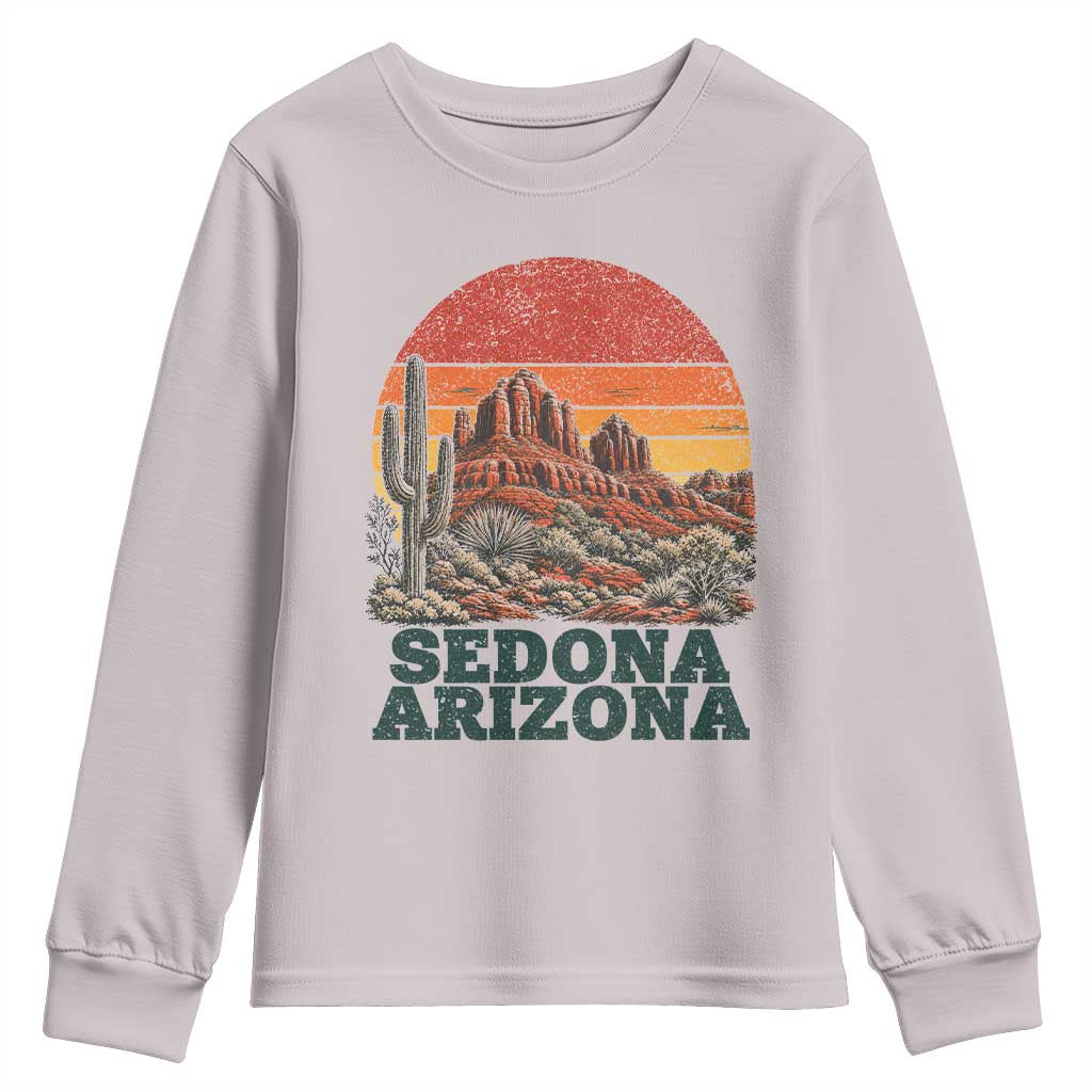 Retro Sedona Arizona Mountain Youth Sweatshirt Southwest Hiking Outdoor Nature Souvenir