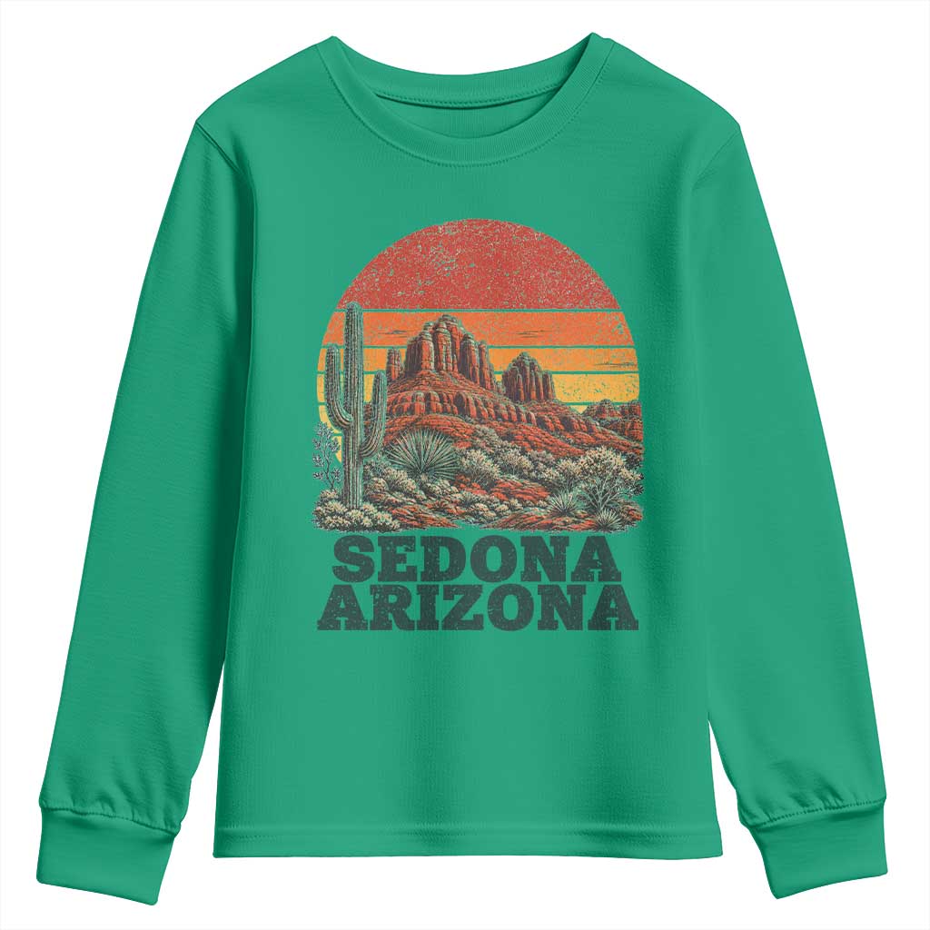 Retro Sedona Arizona Mountain Youth Sweatshirt Southwest Hiking Outdoor Nature Souvenir