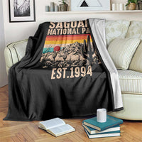 Retro Saguaro National Park Arizona EST 1994 Throw Blanket Desert Cactus Sunset Hiking Camping Nature Souvenir