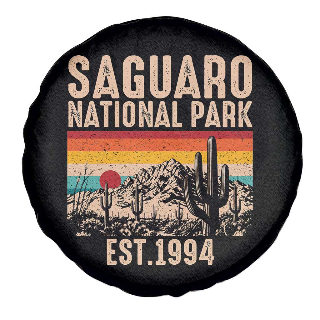 Retro Saguaro National Park Arizona EST 1994 Spare Tire Cover Desert Cactus Sunset Hiking Camping Nature Souvenir