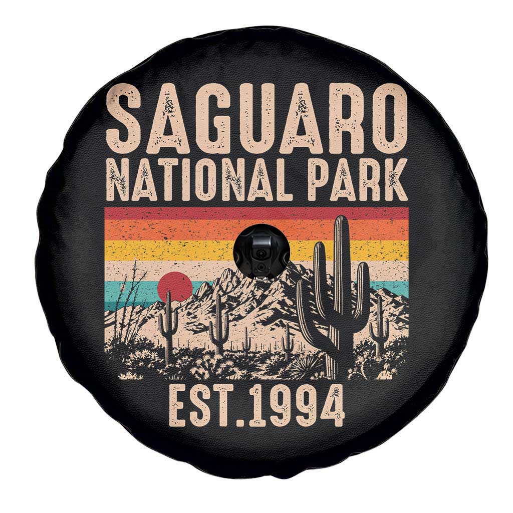 Retro Saguaro National Park Arizona EST 1994 Spare Tire Cover Desert Cactus Sunset Hiking Camping Nature Souvenir