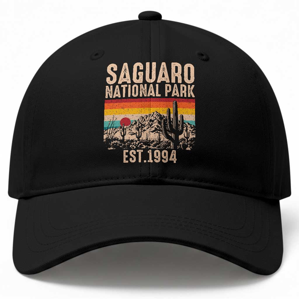 Retro Saguaro National Park Arizona EST 1994 Baseball Cap Desert Cactus Sunset Hiking Camping Nature Souvenir