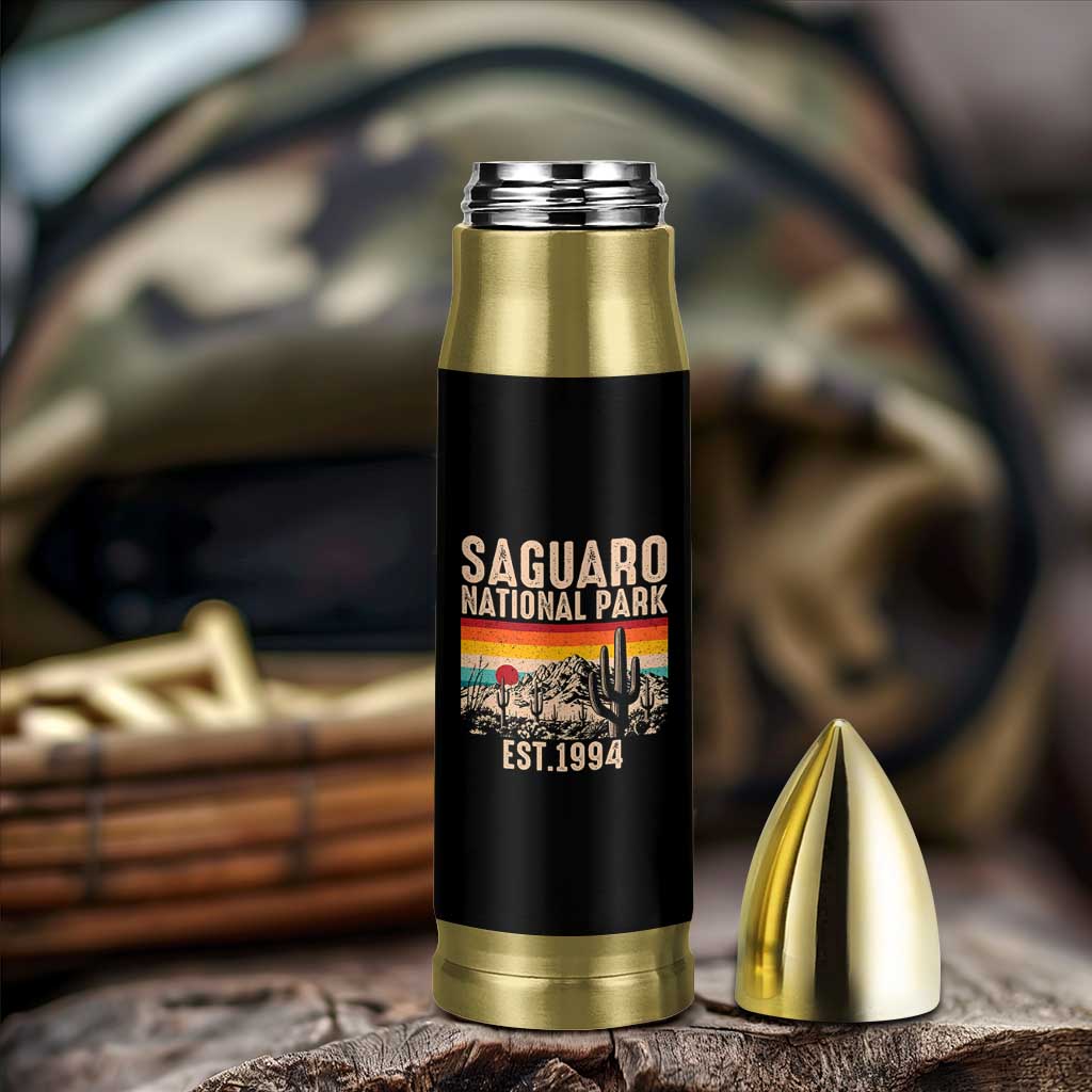 Retro Saguaro National Park Arizona EST 1994 Bullet Tumbler Desert Cactus Sunset Hiking Camping Nature Souvenir