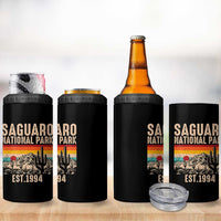 Retro Saguaro National Park Arizona EST 1994 4 in 1 Can Cooler Tumbler Desert Cactus Sunset Hiking Camping Nature Souvenir