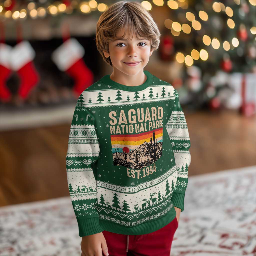 Retro Saguaro National Park Arizona EST 1994 Ugly Christmas Sweater Desert Cactus Sunset Hiking Camping Nature Souvenir