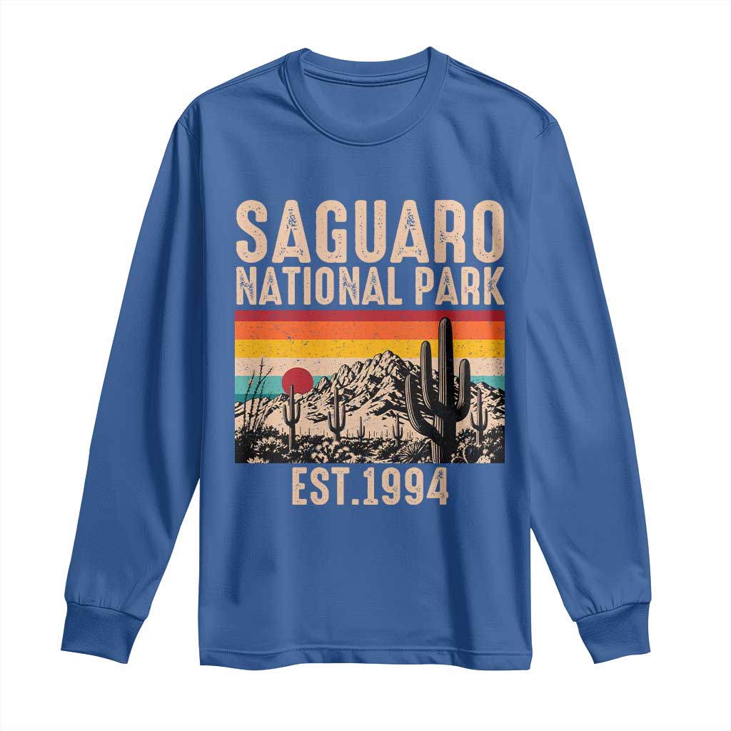 Retro Saguaro National Park Arizona EST 1994 Long Sleeve Shirt Desert Cactus Sunset Hiking Camping Nature Souvenir