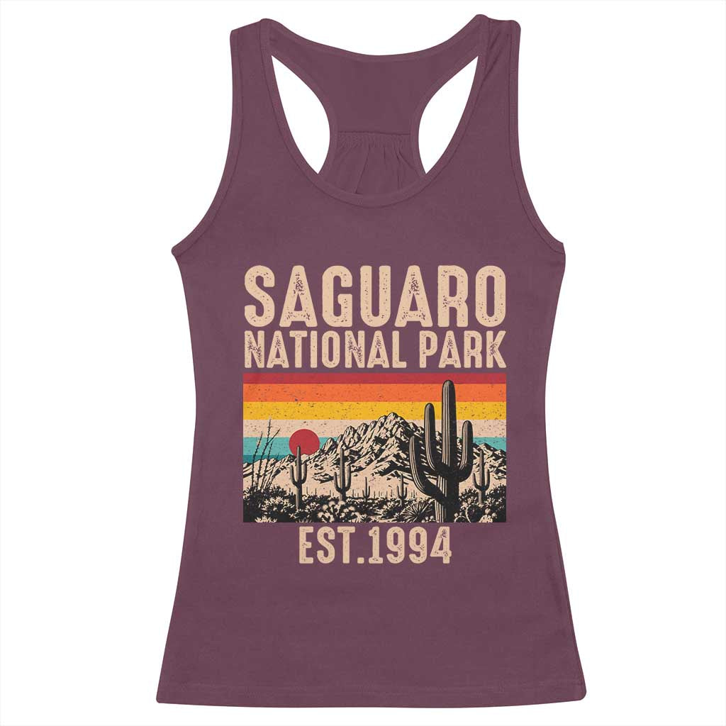 Retro Saguaro National Park Arizona EST 1994 Racerback Tank Top Desert Cactus Sunset Hiking Camping Nature Souvenir
