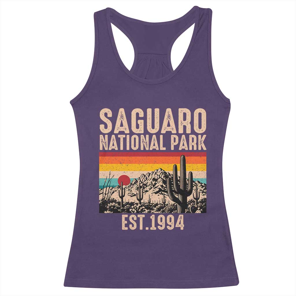 Retro Saguaro National Park Arizona EST 1994 Racerback Tank Top Desert Cactus Sunset Hiking Camping Nature Souvenir