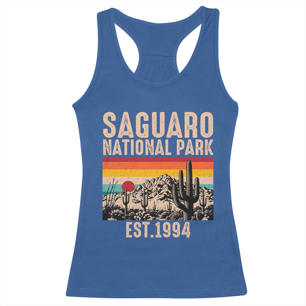 Retro Saguaro National Park Arizona EST 1994 Racerback Tank Top Desert Cactus Sunset Hiking Camping Nature Souvenir