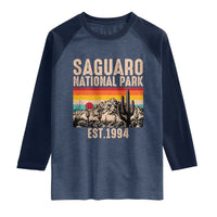 Retro Saguaro National Park Arizona EST 1994 Raglan Shirt Desert Cactus Sunset Hiking Camping Nature Souvenir