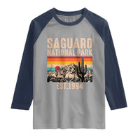 Retro Saguaro National Park Arizona EST 1994 Raglan Shirt Desert Cactus Sunset Hiking Camping Nature Souvenir