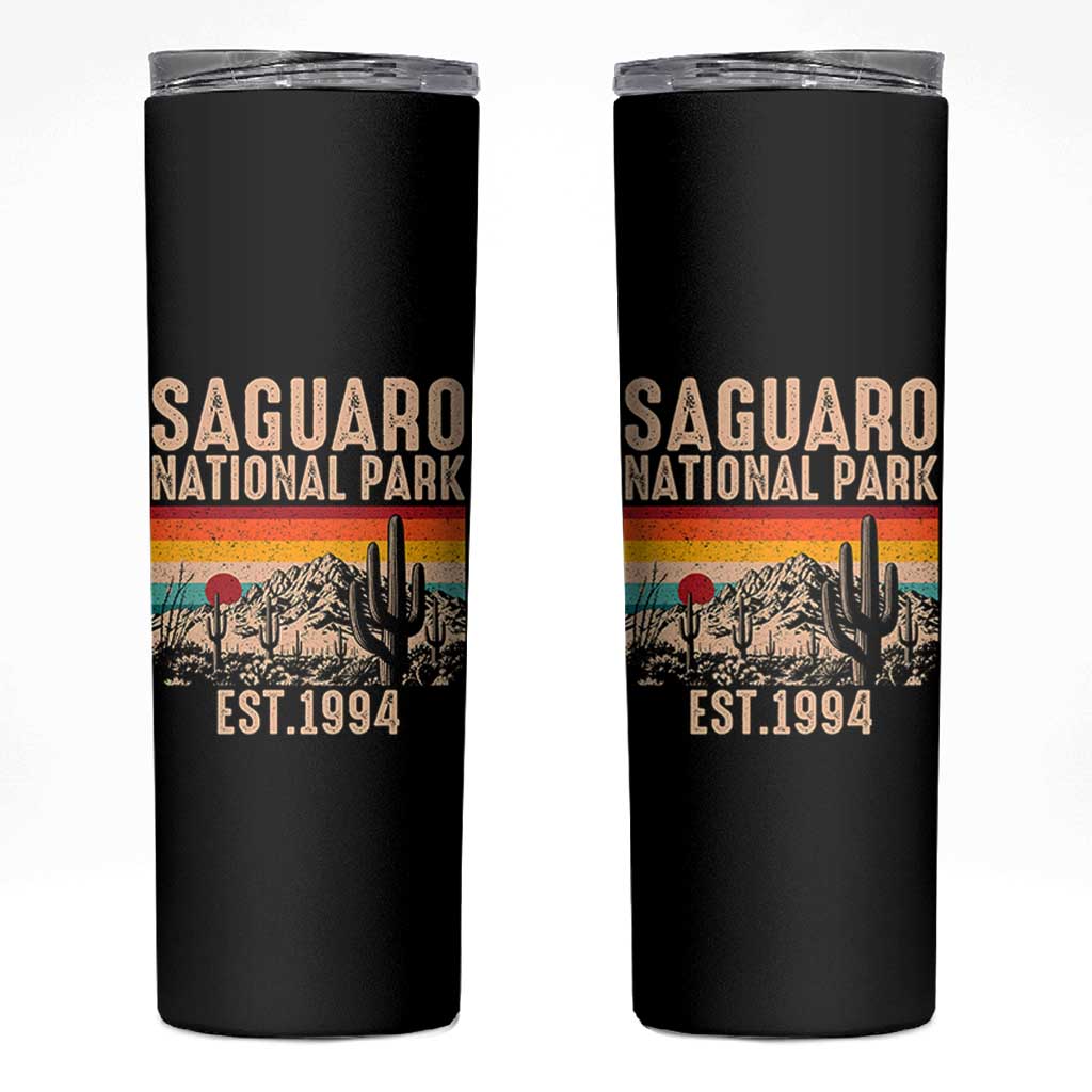 Retro Saguaro National Park Arizona EST 1994 Skinny Tumbler Desert Cactus Sunset Hiking Camping Nature Souvenir