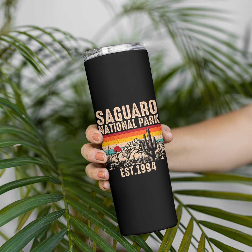 Retro Saguaro National Park Arizona EST 1994 Skinny Tumbler Desert Cactus Sunset Hiking Camping Nature Souvenir