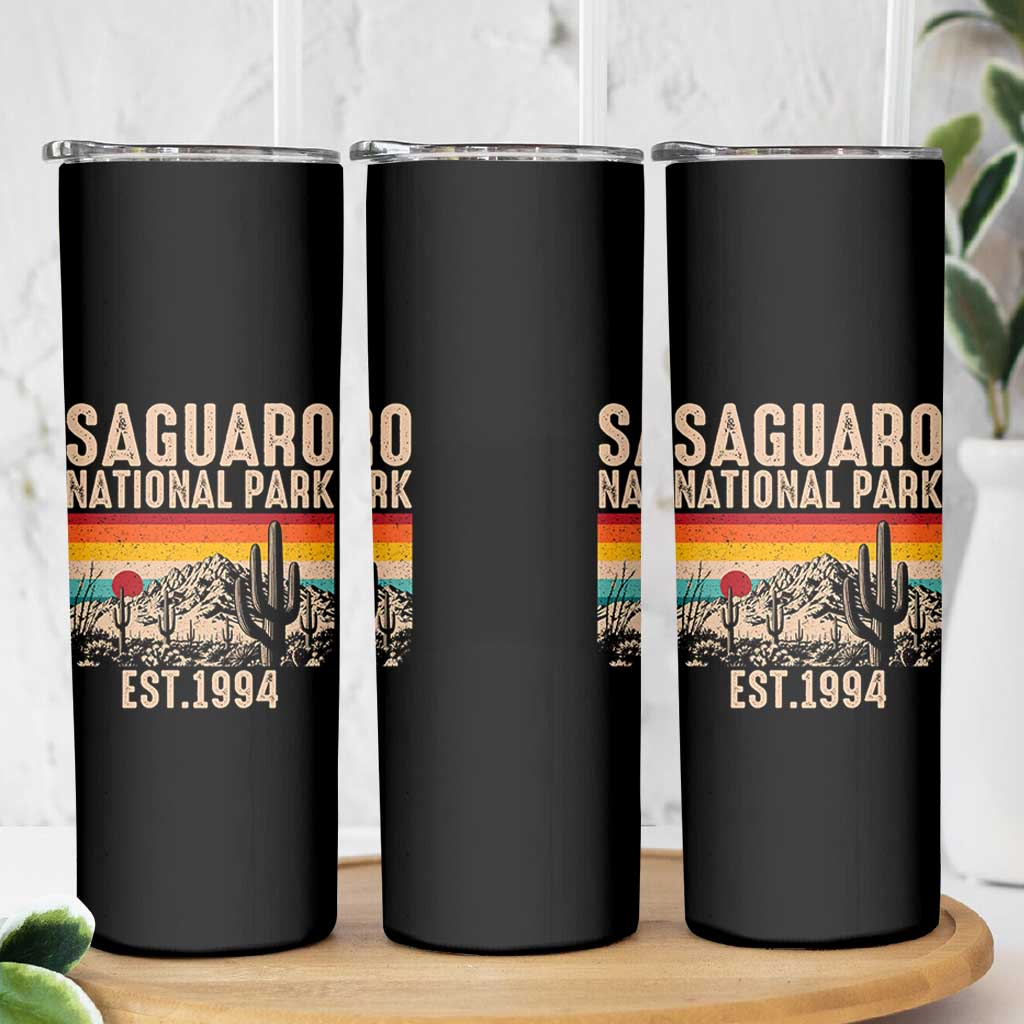 Retro Saguaro National Park Arizona EST 1994 Skinny Tumbler Desert Cactus Sunset Hiking Camping Nature Souvenir