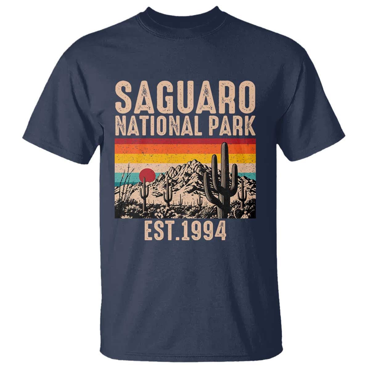 Retro Saguaro National Park Arizona EST 1994 T Shirt Desert Cactus Sunset Hiking Camping Nature Souvenir