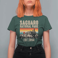 Retro Saguaro National Park Arizona EST 1994 T Shirt For Women Desert Cactus Sunset Hiking Camping Nature Souvenir