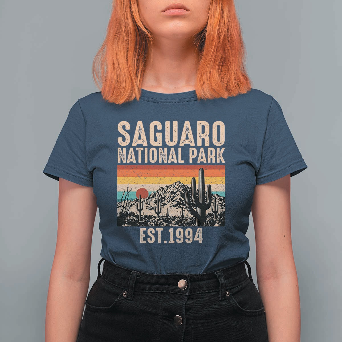 Retro Saguaro National Park Arizona EST 1994 T Shirt For Women Desert Cactus Sunset Hiking Camping Nature Souvenir