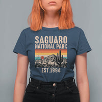 Retro Saguaro National Park Arizona EST 1994 T Shirt For Women Desert Cactus Sunset Hiking Camping Nature Souvenir