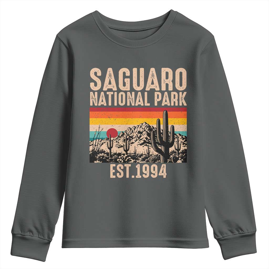 Retro Saguaro National Park Arizona EST 1994 Youth Sweatshirt Desert Cactus Sunset Hiking Camping Nature Souvenir