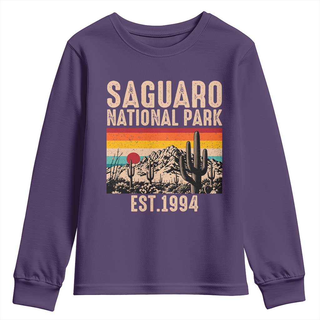 Retro Saguaro National Park Arizona EST 1994 Youth Sweatshirt Desert Cactus Sunset Hiking Camping Nature Souvenir