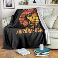 Retro Sedona Arizona Dancing Kokopelli Throw Blanket Southwest Native Symbol Desert Heritage Established 1902