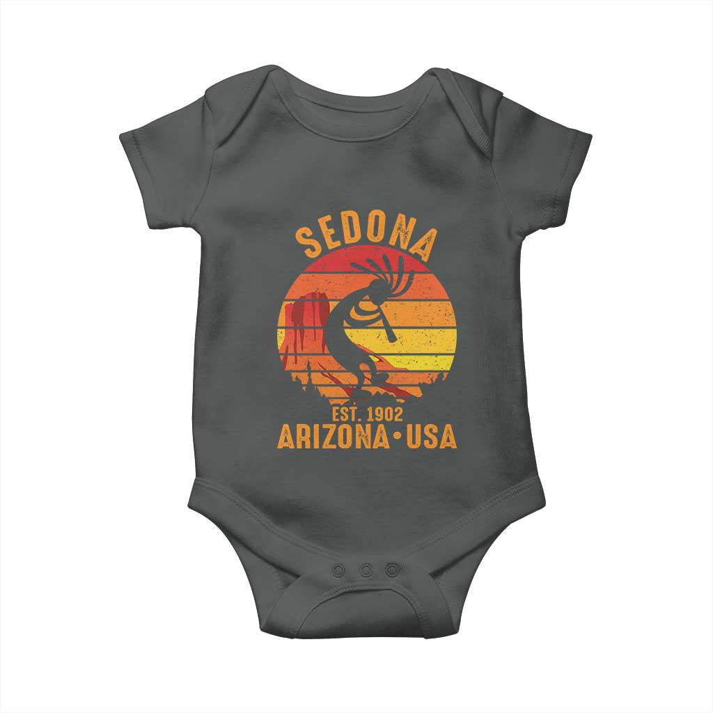Retro Sedona Arizona Dancing Kokopelli Baby Onesie Southwest Native Symbol Desert Heritage