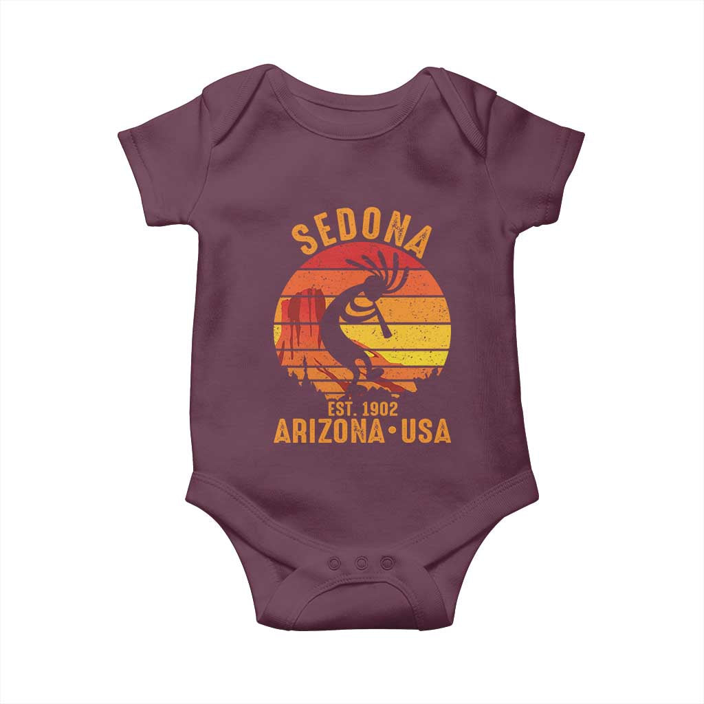 Retro Sedona Arizona Dancing Kokopelli Baby Onesie Southwest Native Symbol Desert Heritage