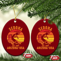 Retro Sedona Arizona Dancing Kokopelli Ceramic Ornament Southwest Native Symbol Desert Heritage Established 1902