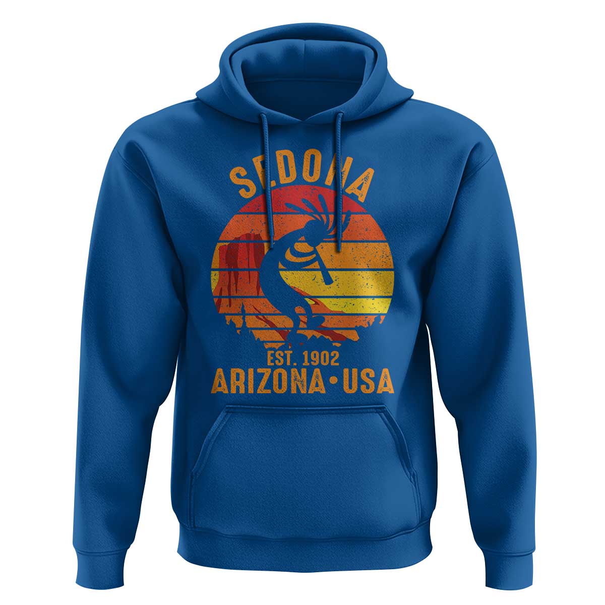 Retro Sedona Arizona Dancing Kokopelli Hoodie Southwest Native Symbol Desert Heritage