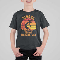 Retro Sedona Arizona Dancing Kokopelli T Shirt For Kid Southwest Native Symbol Desert Heritage