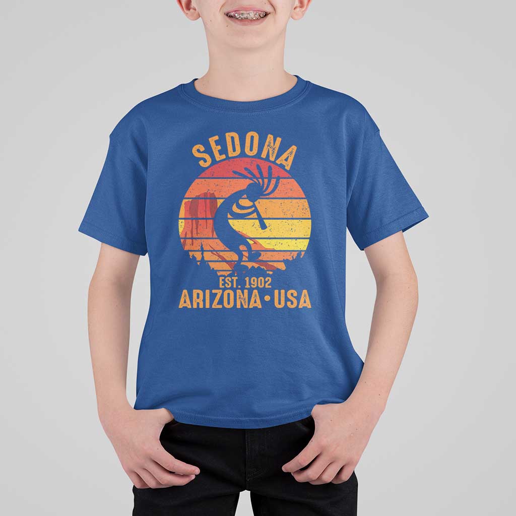 Retro Sedona Arizona Dancing Kokopelli T Shirt For Kid Southwest Native Symbol Desert Heritage