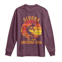 Retro Sedona Arizona Dancing Kokopelli Long Sleeve Shirt Southwest Native Symbol Desert Heritage