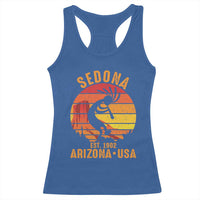 Retro Sedona Arizona Dancing Kokopelli Racerback Tank Top Southwest Native Symbol Desert Heritage