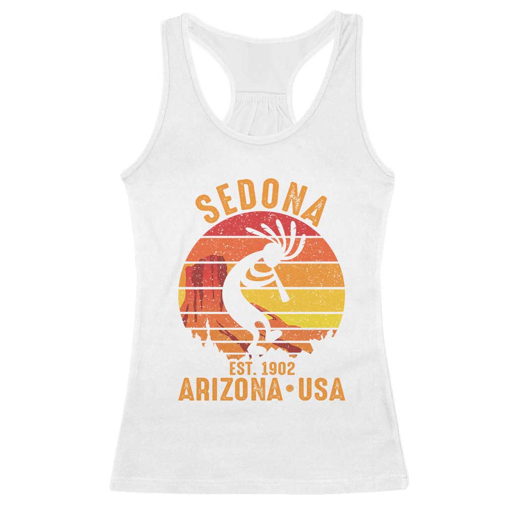 Retro Sedona Arizona Dancing Kokopelli Racerback Tank Top Southwest Native Symbol Desert Heritage