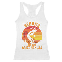 Retro Sedona Arizona Dancing Kokopelli Racerback Tank Top Southwest Native Symbol Desert Heritage
